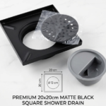 GY-230-SUS304 Matt Black - Size 20*20 cm